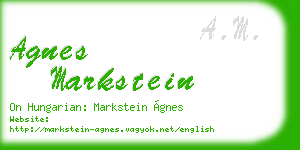 agnes markstein business card